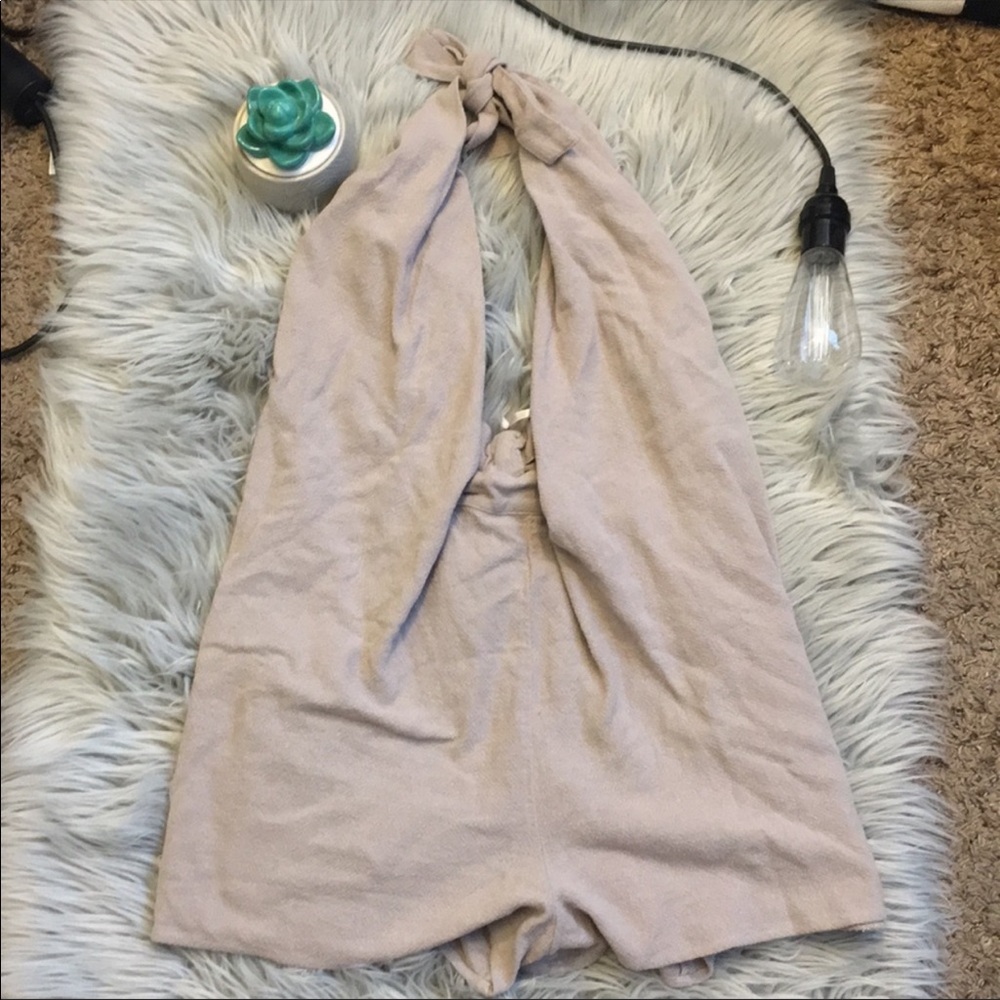Free People Linen Wrap Top Romper S
